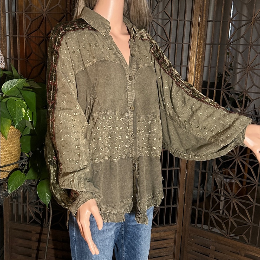 YOUNG THREADS BOHEMIAN STONE WASHED RAGLAN SLEEVE TOP - Picture 2 of 9